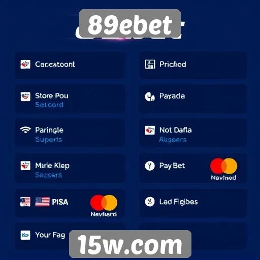 Métodos de pagamento oferecidos no 89ebet
